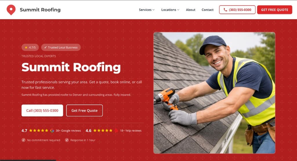 Summit Roofing website preview